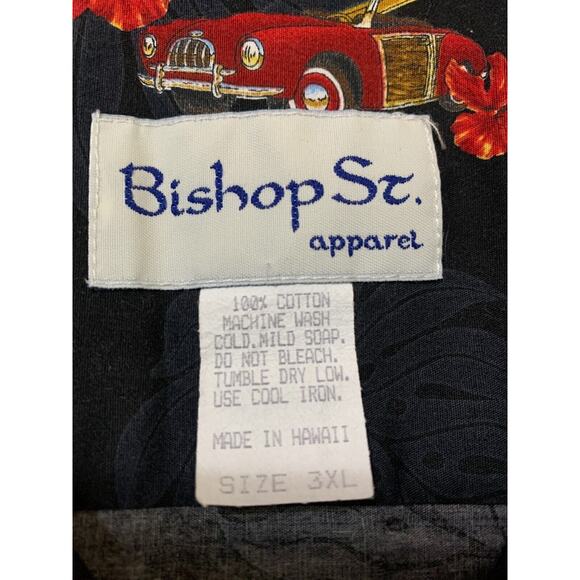 Bishop St. Apparel Mens 3XL Hawaiian Button Up Shirt Tiki Woody Surfer Vintage - Picture 9 of 9